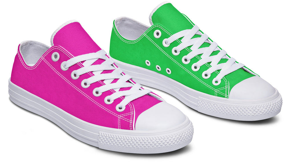 Pink And Green Mismatch Low Tops