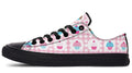 Pink And Yellow Mismatch Gingham Cupcakes Low Tops
