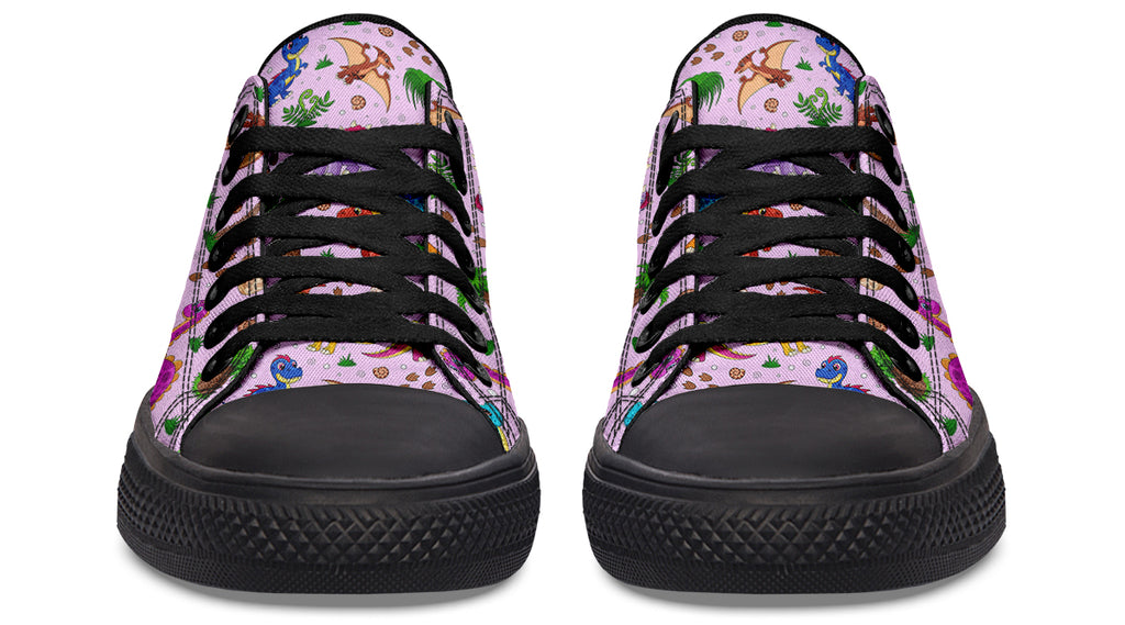 Pink Baby Dinos Low Tops (Wide)