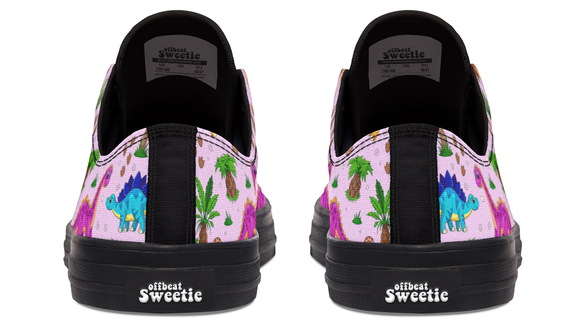 Pink Baby Dinos Low Tops (Wide)