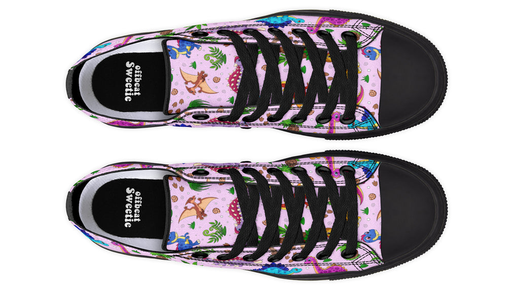 Pink Baby Dinos Low Tops (Wide)