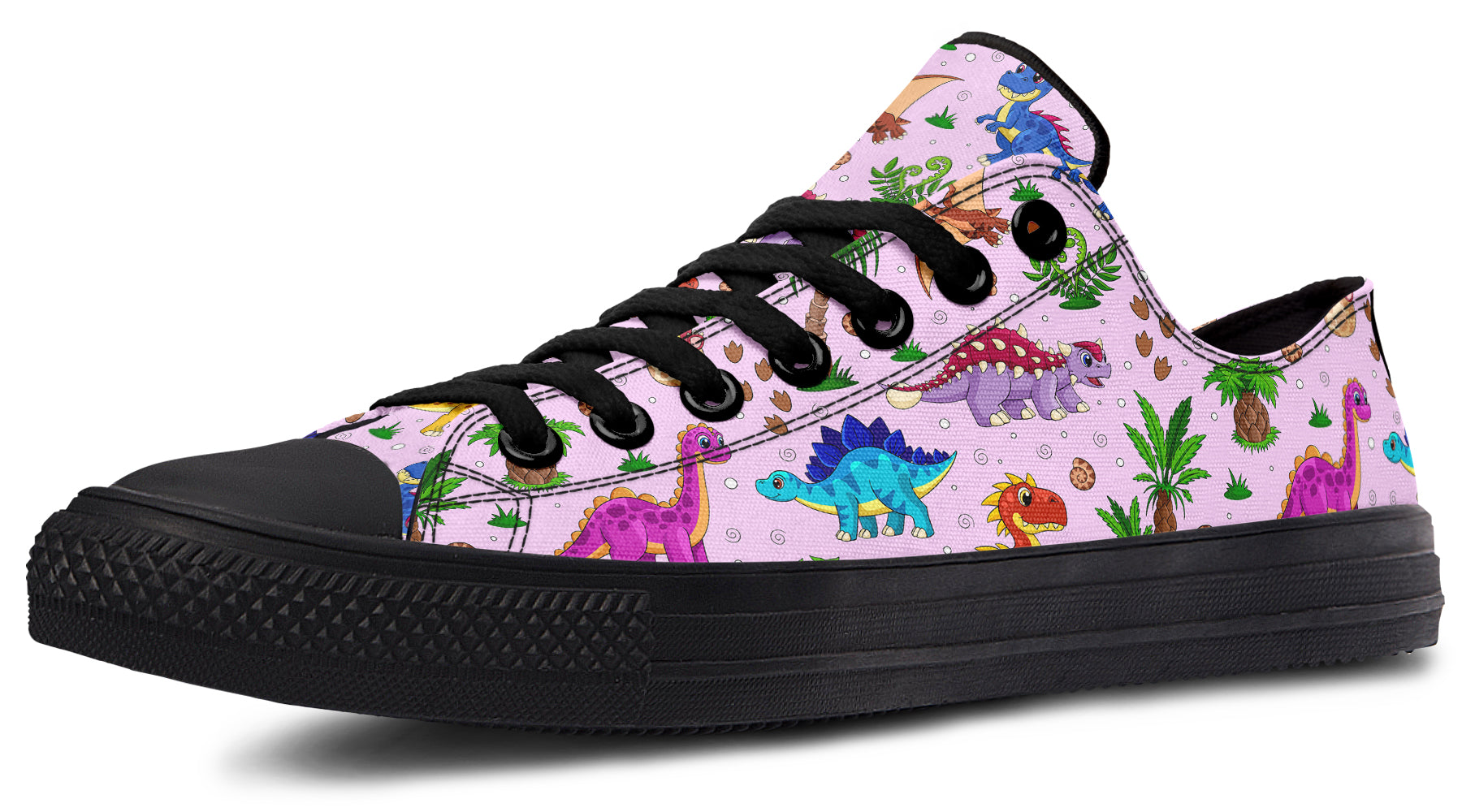 Pink Baby Dinos Low Tops - Offbeat Sweetie