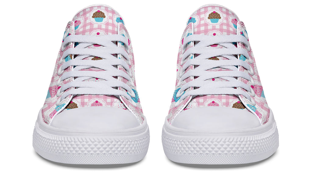 Pink Gingham Cupcakes Low Tops