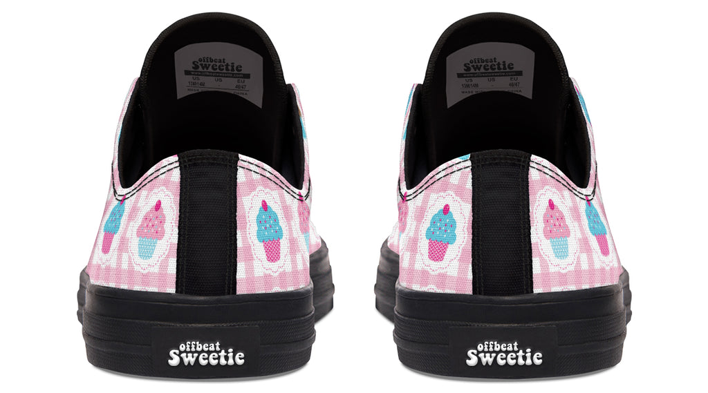 Pink Gingham Cupcakes Low Tops