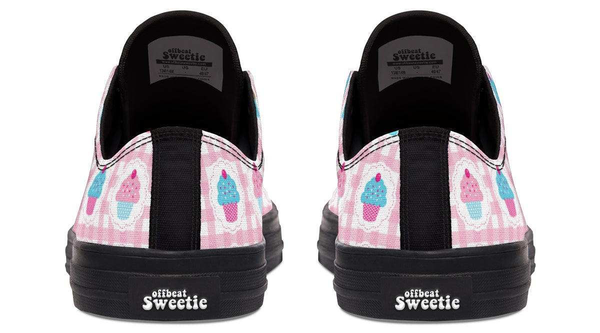Pink Gingham Cupcakes Low Tops