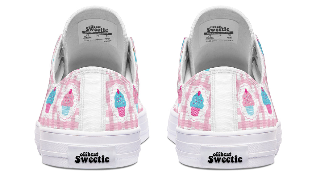 Pink Gingham Cupcakes Low Tops