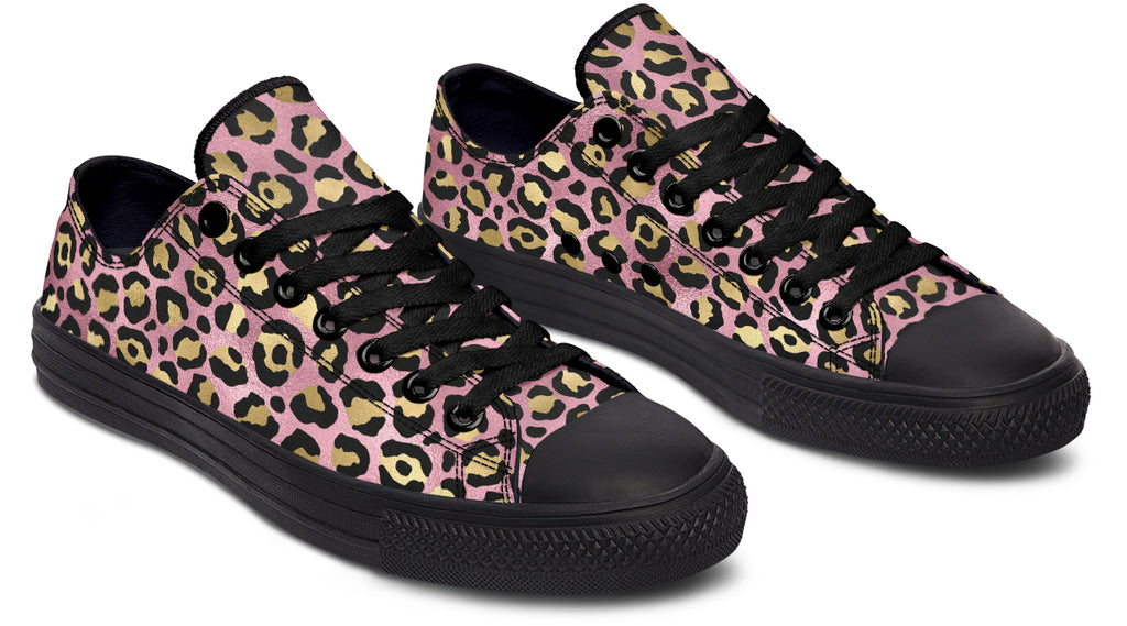 Pink Leopard Low Tops - Offbeat Sweetie