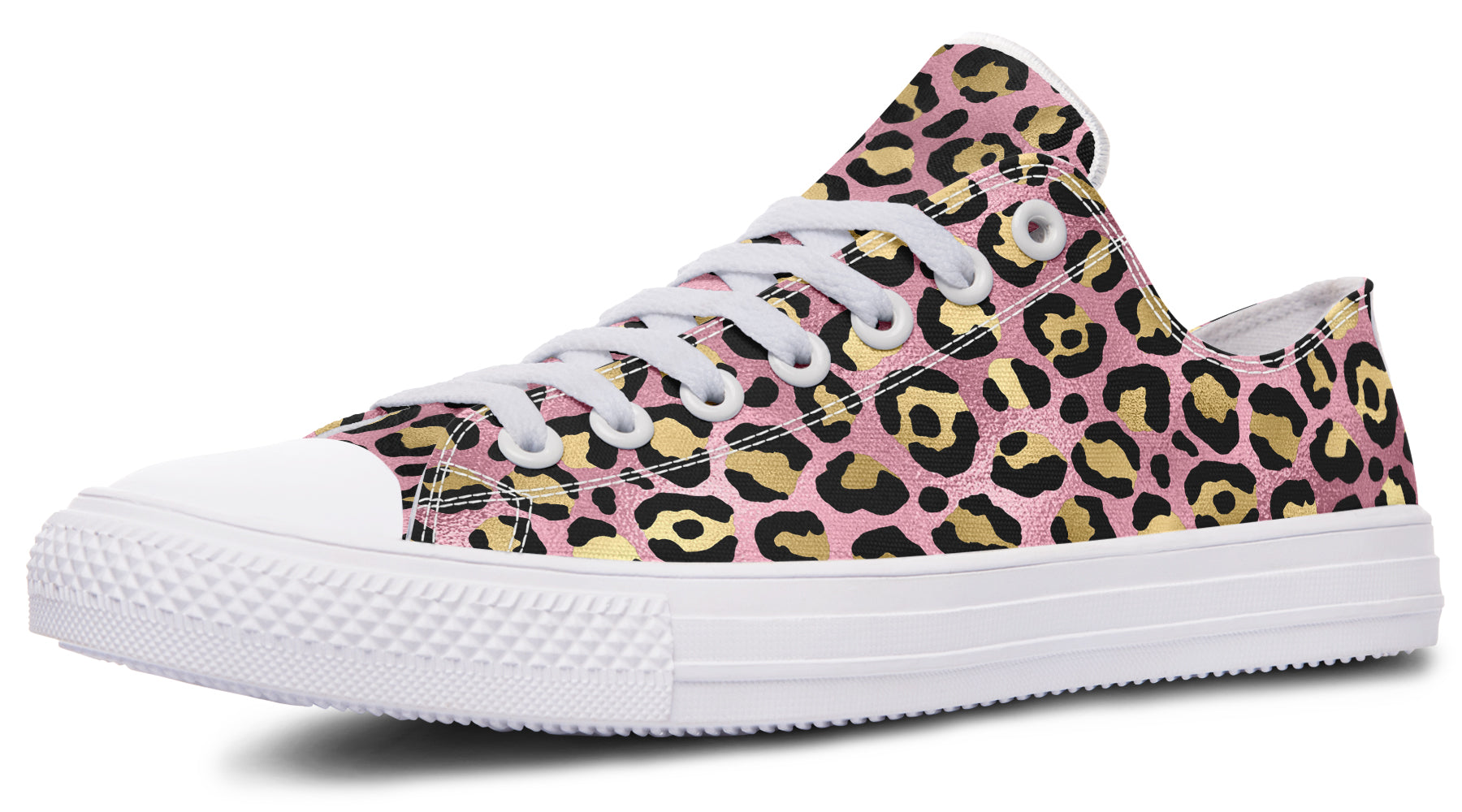 Pink Leopard Low Tops (Wide)