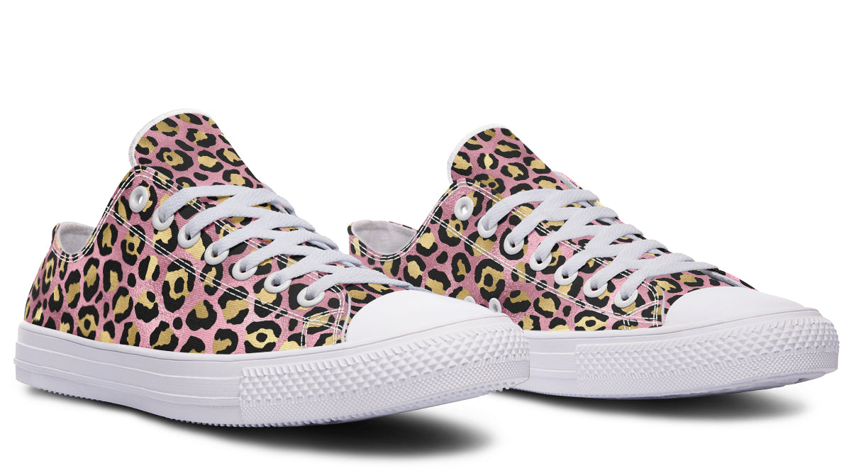 Pink Leopard Low Tops (Wide)
