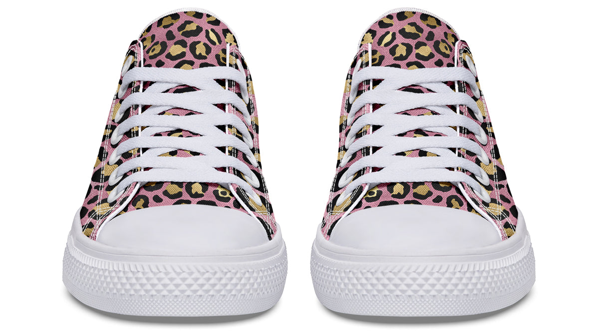 Pink Leopard Low Tops (Wide)