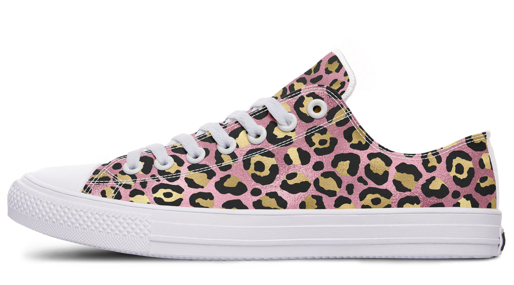 Pink Leopard Low Tops (Wide)