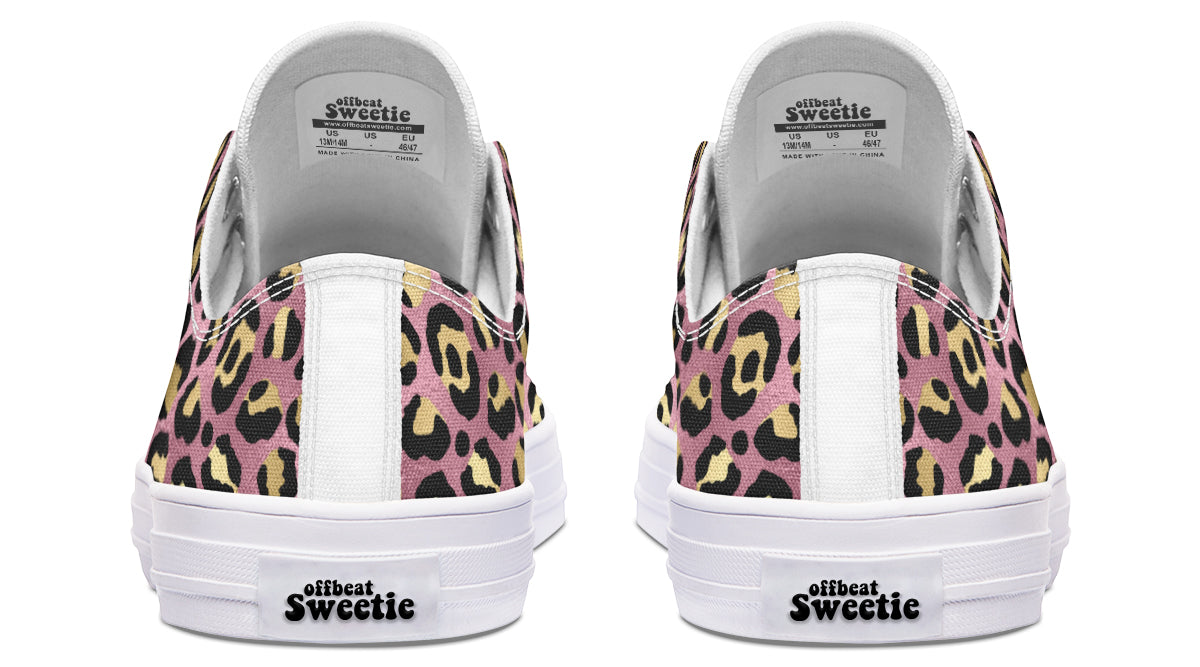 Pink Leopard Low Tops (Wide)