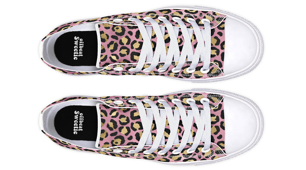 Pink Leopard Low Tops (Wide)