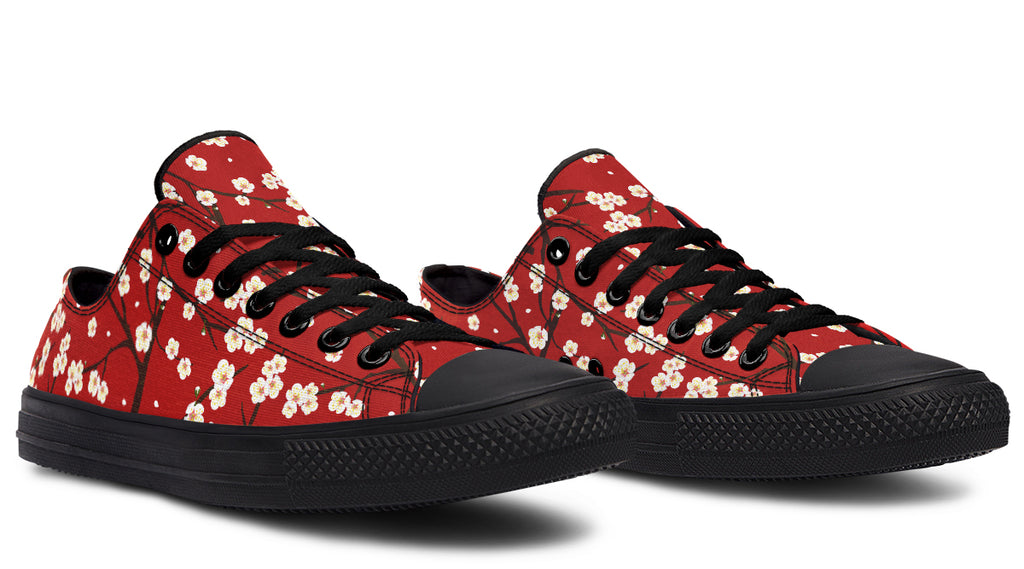 Plum Blossoms Low Tops - Offbeat Sweetie