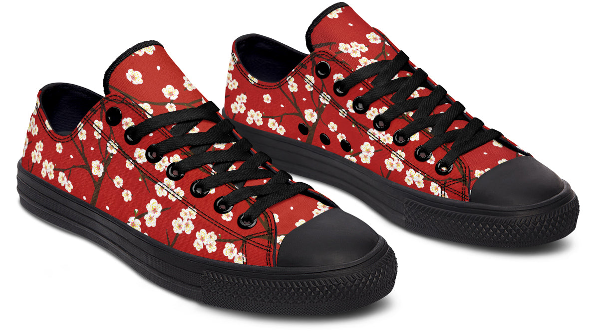 Plum Blossoms Low Tops - Offbeat Sweetie