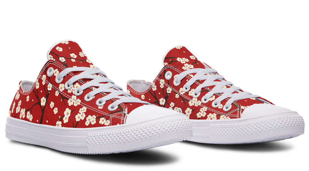 Plum Blossoms Low Tops - Offbeat Sweetie