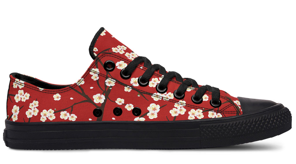 Plum Blossoms Low Tops - Offbeat Sweetie