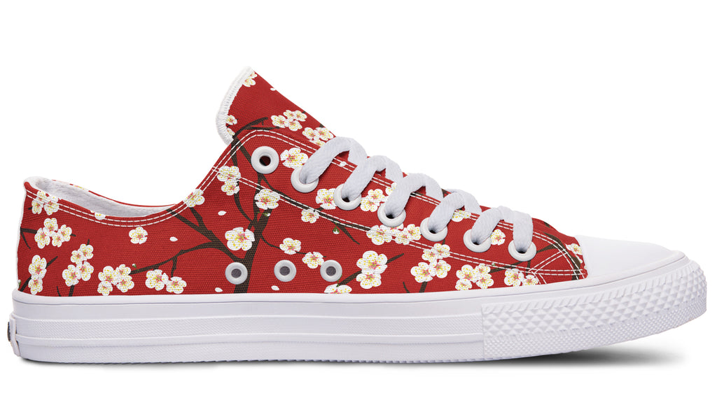 Plum Blossoms Low Tops - Offbeat Sweetie