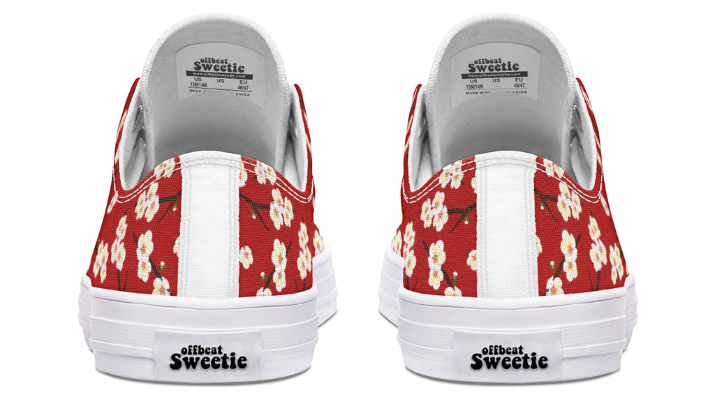 Plum Blossoms Low Tops - Offbeat Sweetie