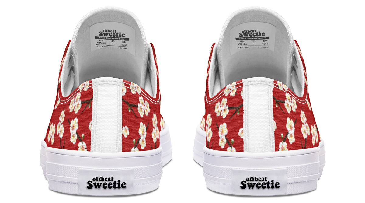 Plum Blossoms Low Tops - Offbeat Sweetie
