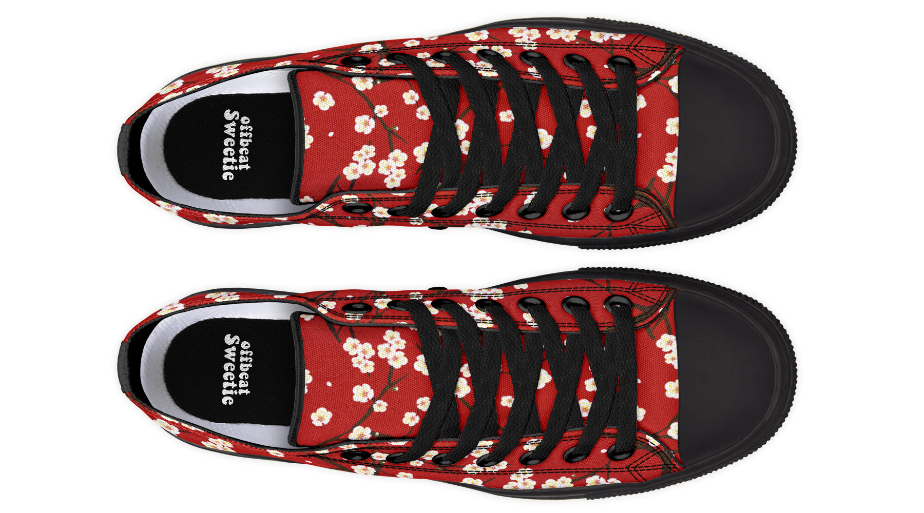 Plum Blossoms Low Tops - Offbeat Sweetie