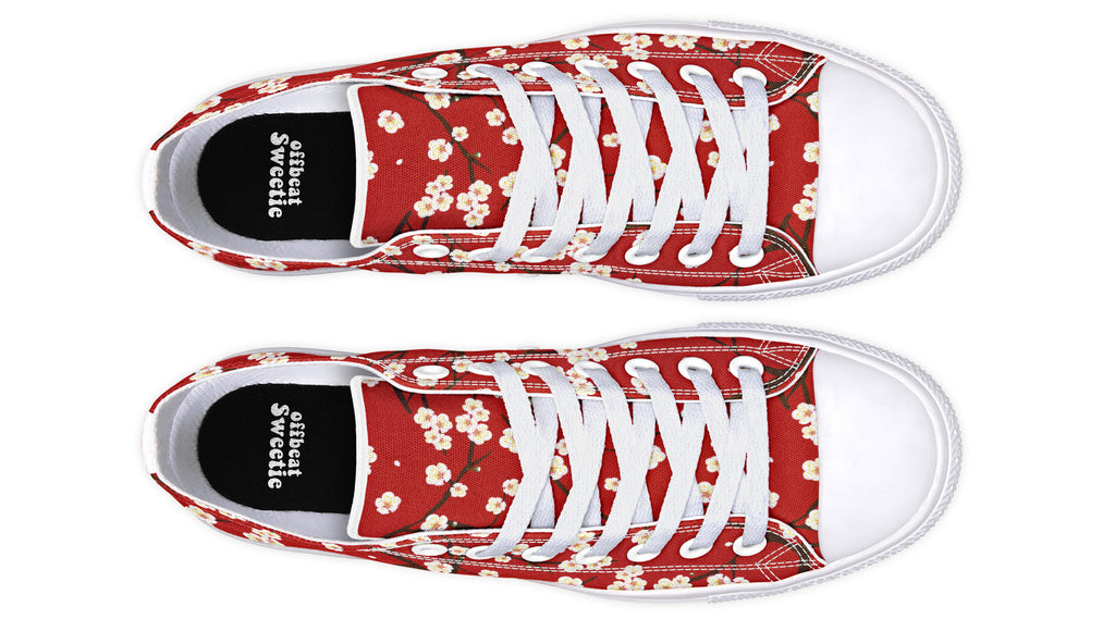 Plum Blossoms Low Tops - Offbeat Sweetie