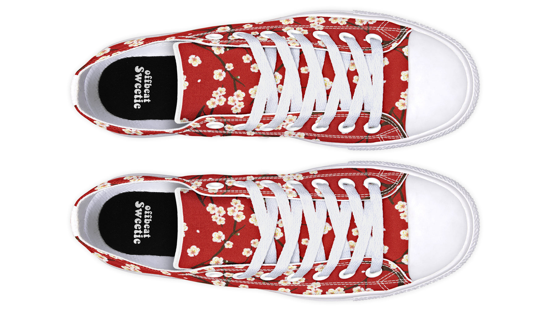 Plum Blossoms Low Tops - Offbeat Sweetie