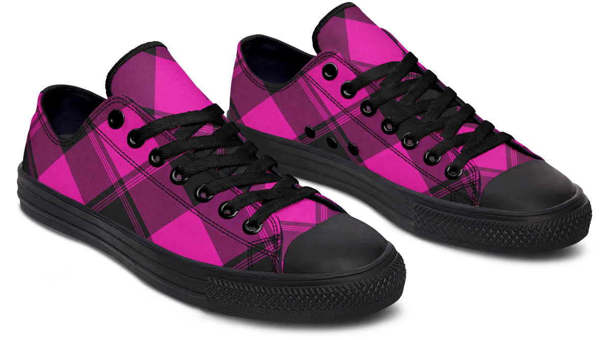 Pretty In Pink Plaid Low Tops (Wide)