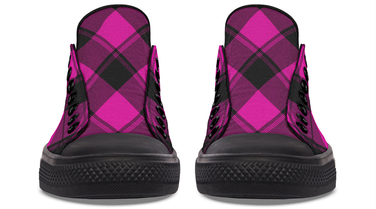 Pretty In Pink Plaid Low Tops (Wide)