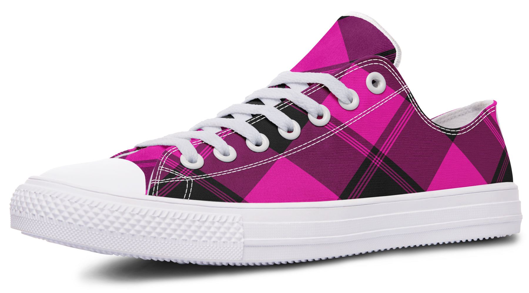 Pretty In Pink Plaid Low Tops (Wide)