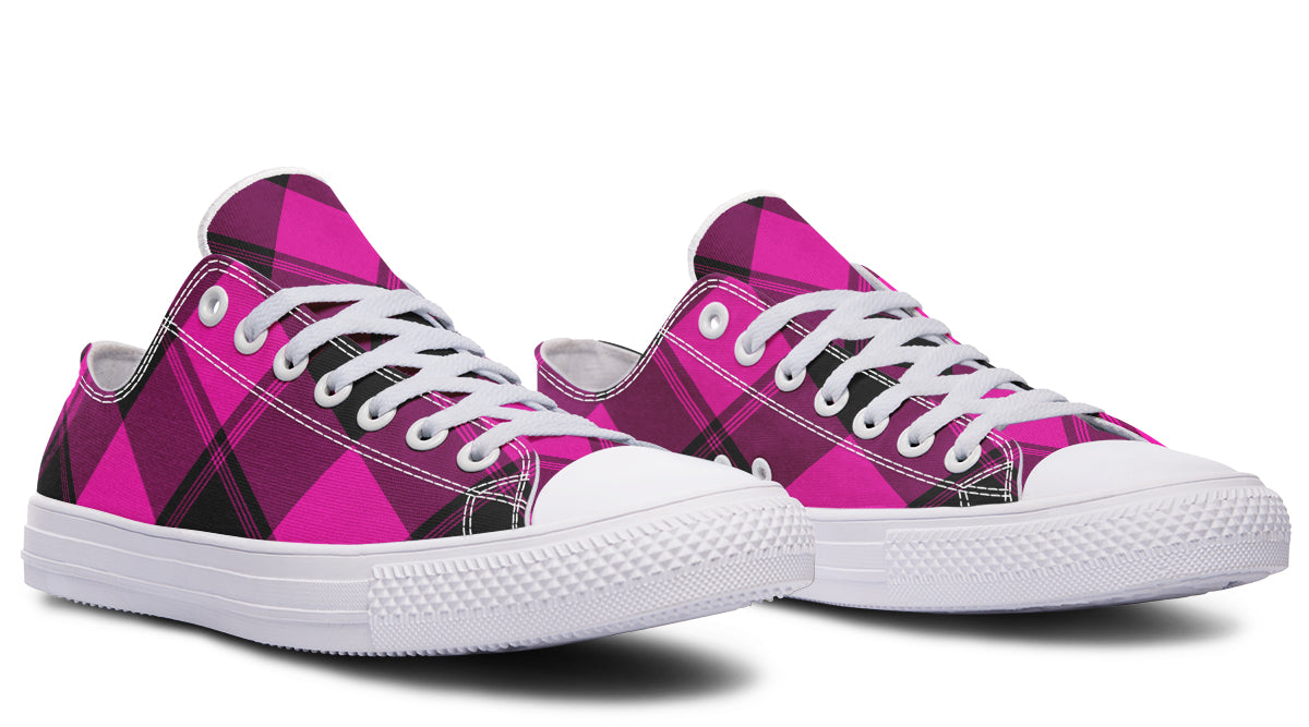 Pretty In Pink Plaid Low Tops (Wide)