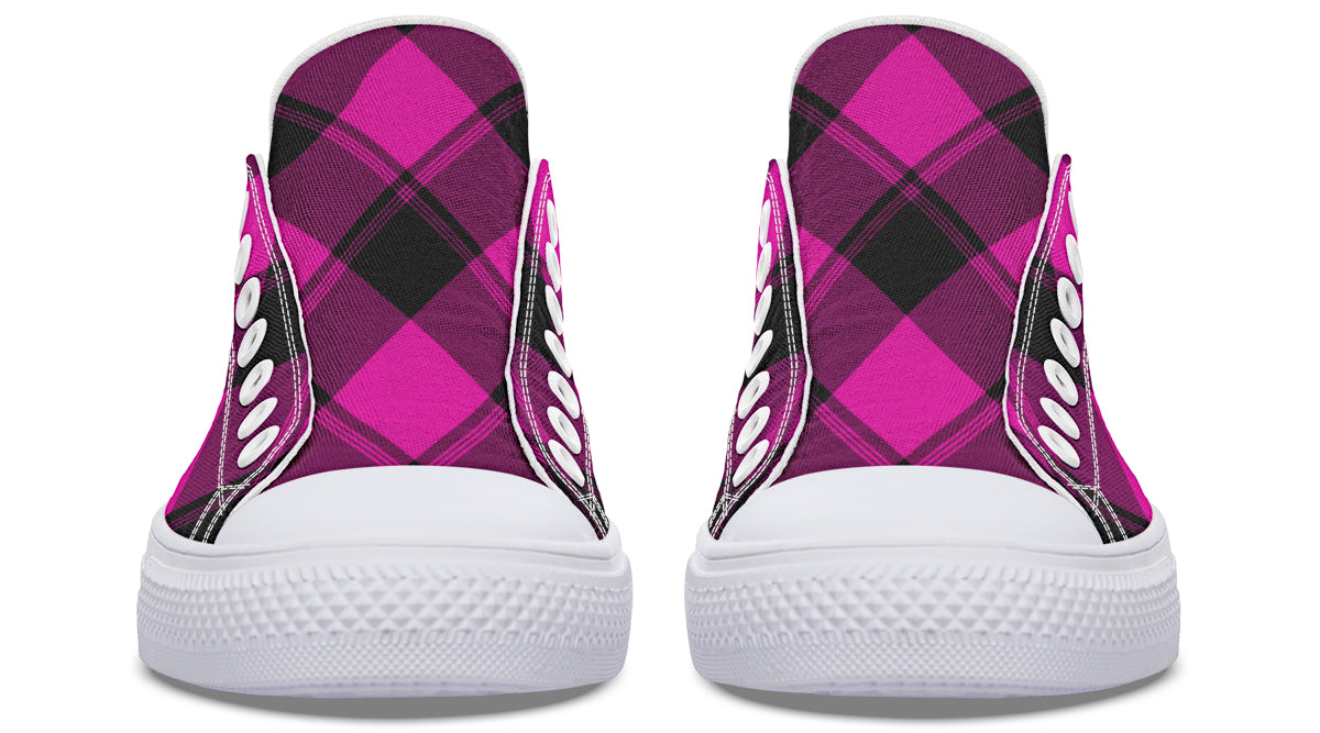 Pretty In Pink Plaid Low Tops (Wide)