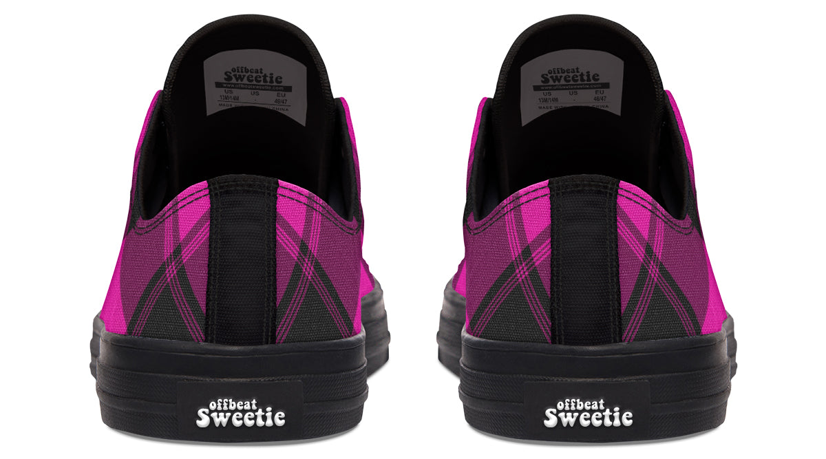 Pretty In Pink Plaid Low Tops (Wide)