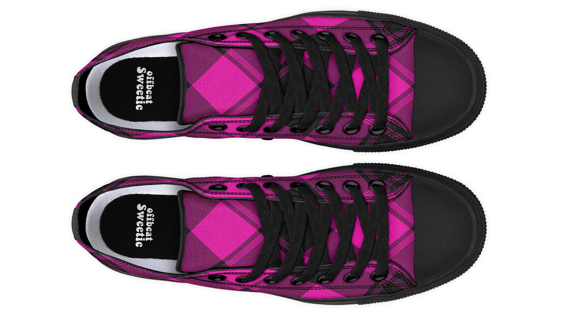 Pretty In Pink Plaid Low Tops (Wide)