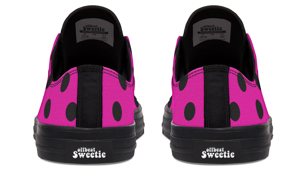 Pretty In Pink Polka Dot Low Tops (Wide)