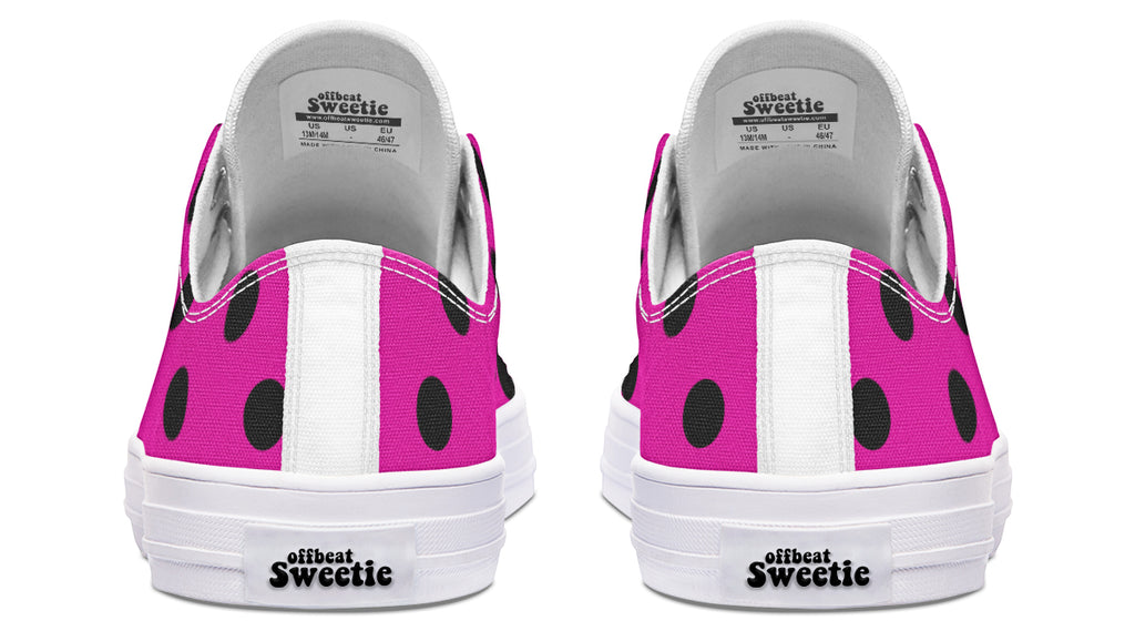Pretty In Pink Polka Dot Low Tops (Wide)