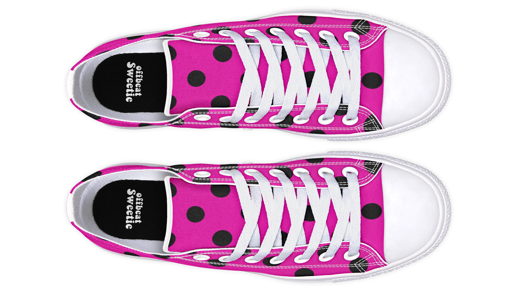 Pretty In Pink Polka Dot Low Tops (Wide)