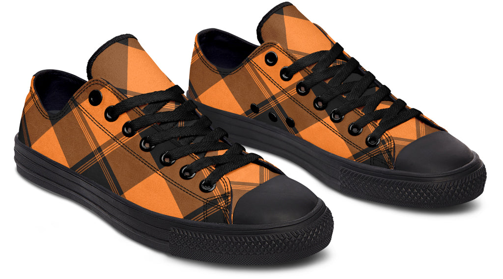 Pumpkin Pop Plaid Low Tops (Wide)