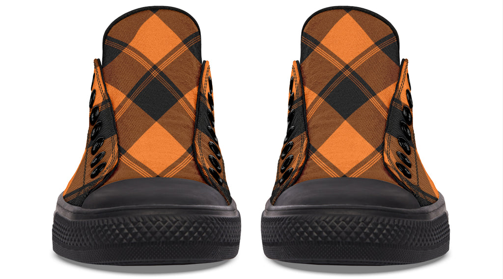 Pumpkin Pop Plaid Low Tops (Wide)