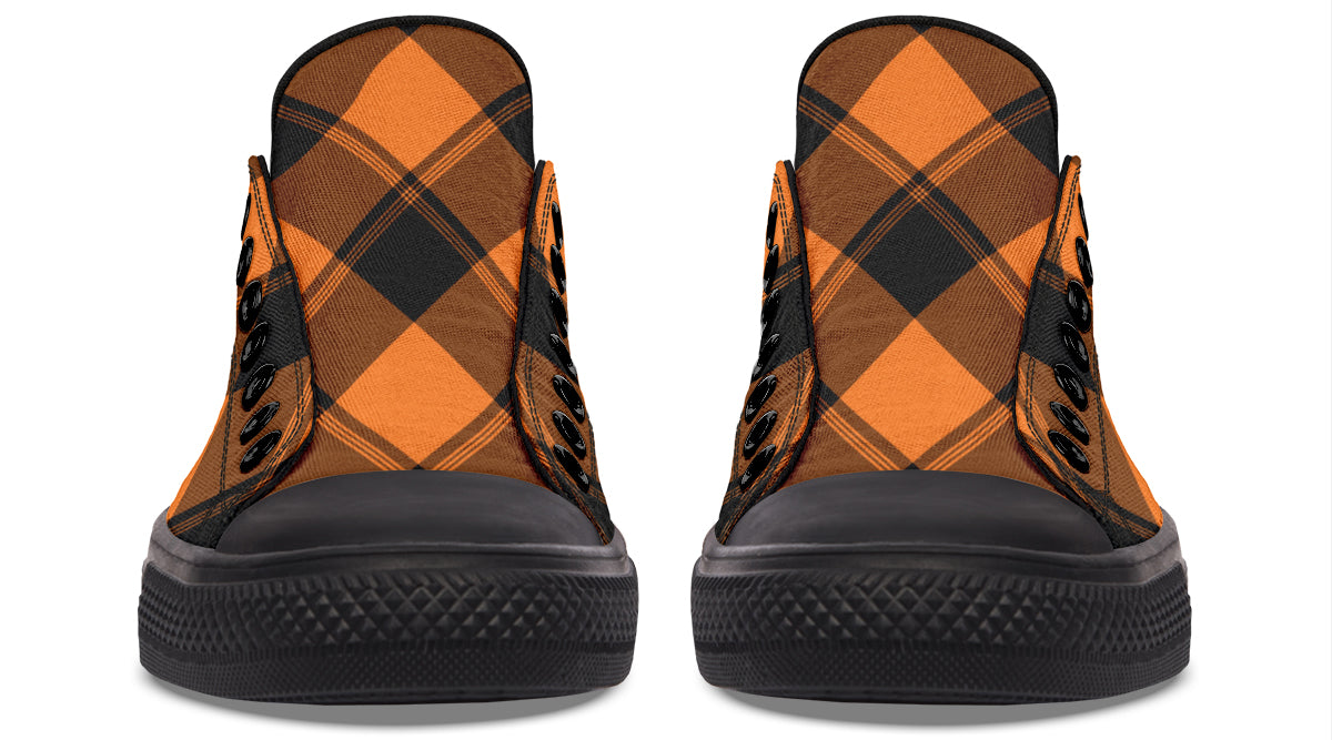 Pumpkin Pop Plaid Low Tops (Wide)