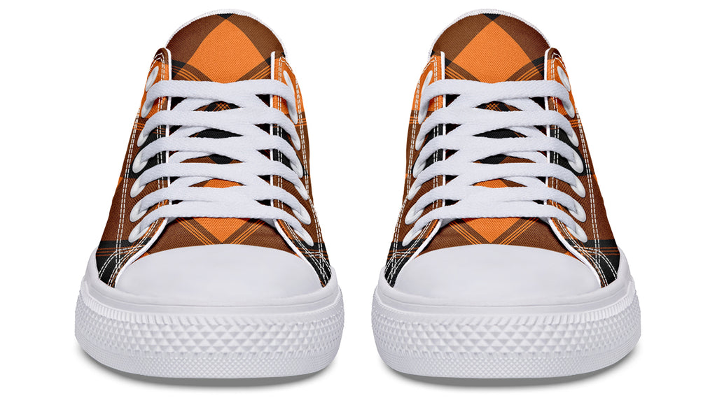 Pumpkin Pop Plaid Low Tops (Wide)