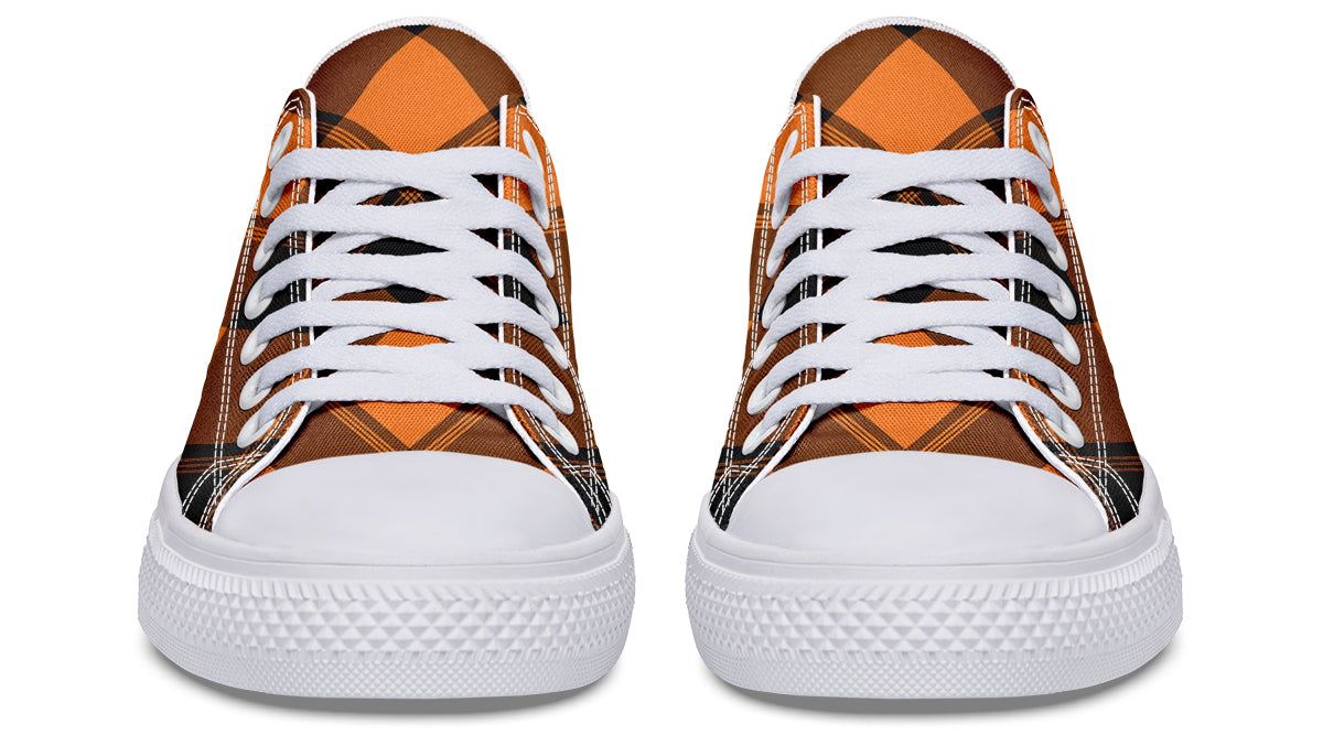Pumpkin Pop Plaid Low Tops (Wide)