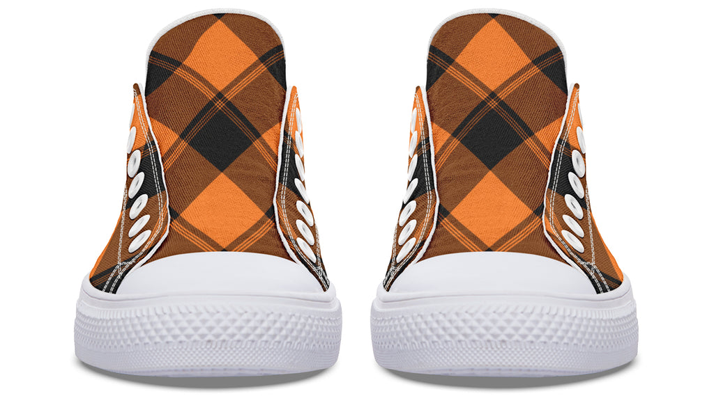 Pumpkin Pop Plaid Low Tops (Wide)