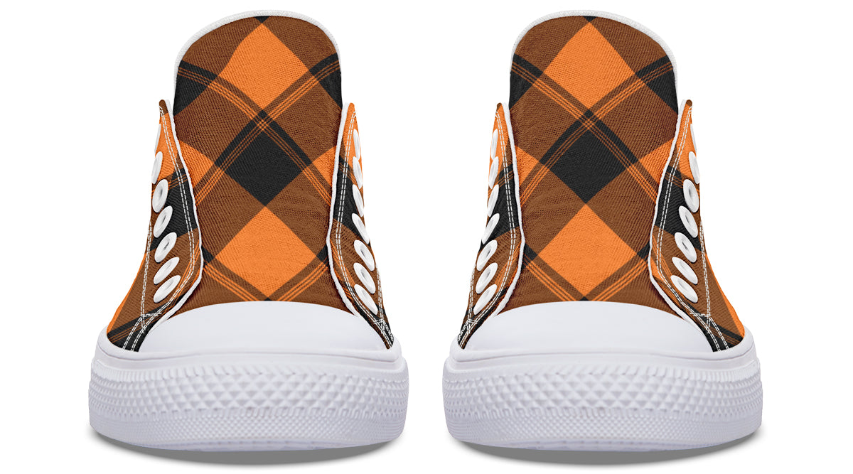 Pumpkin Pop Plaid Low Tops (Wide)