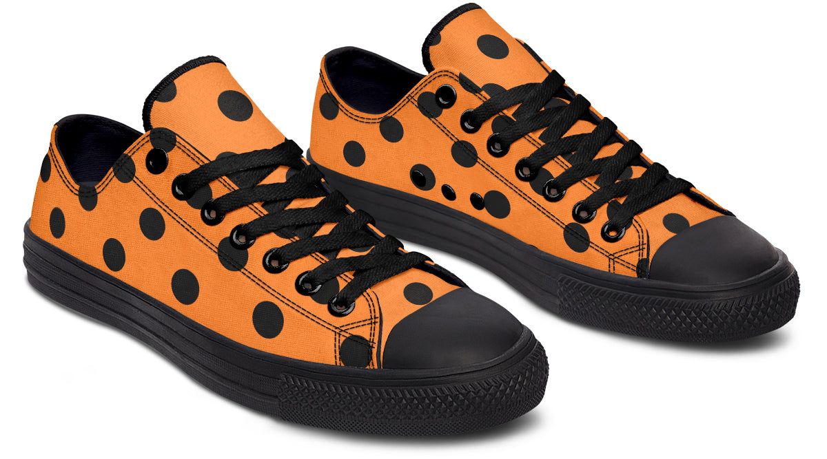 Pumpkin Pop Polka Dot Low Tops (Wide)