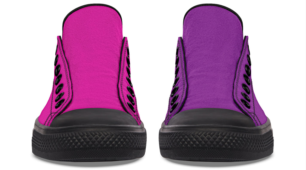 Purple And Pink Mismatched Low Tops (Wide)