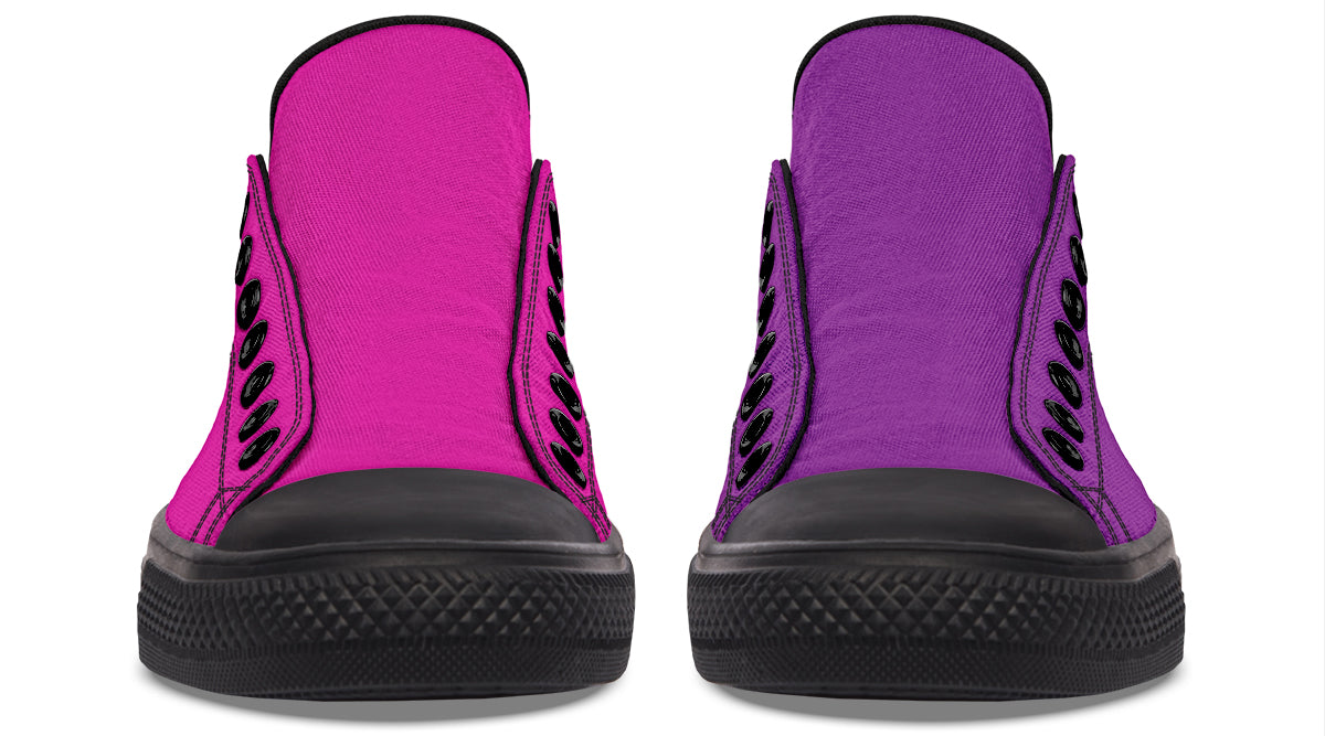Purple And Pink Mismatched Low Tops (Wide)