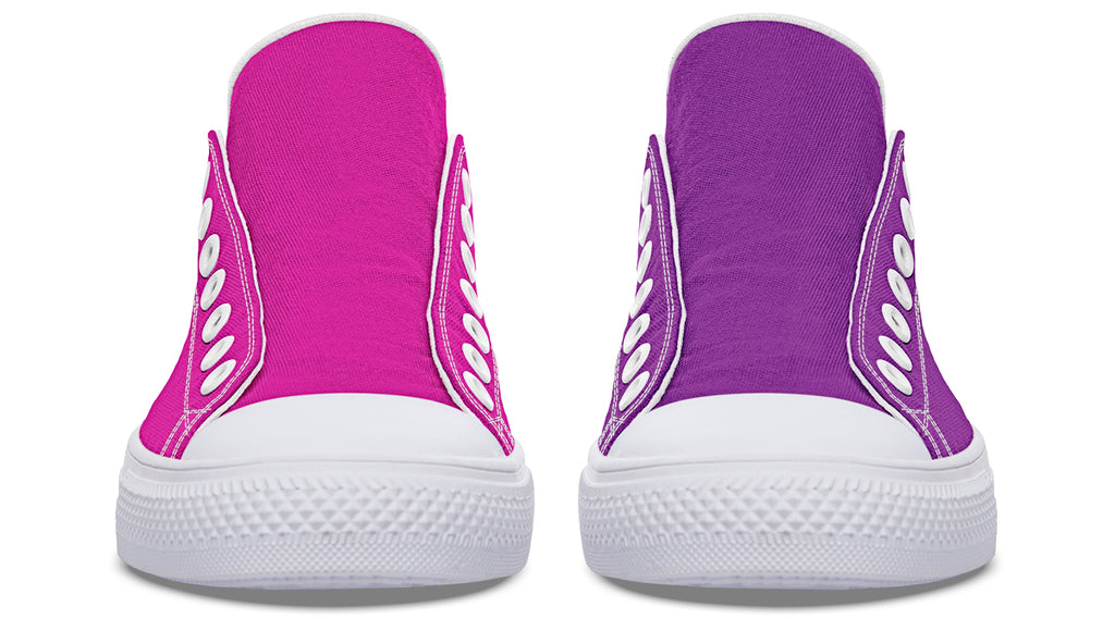 Purple And Pink Mismatched Low Tops (Wide)