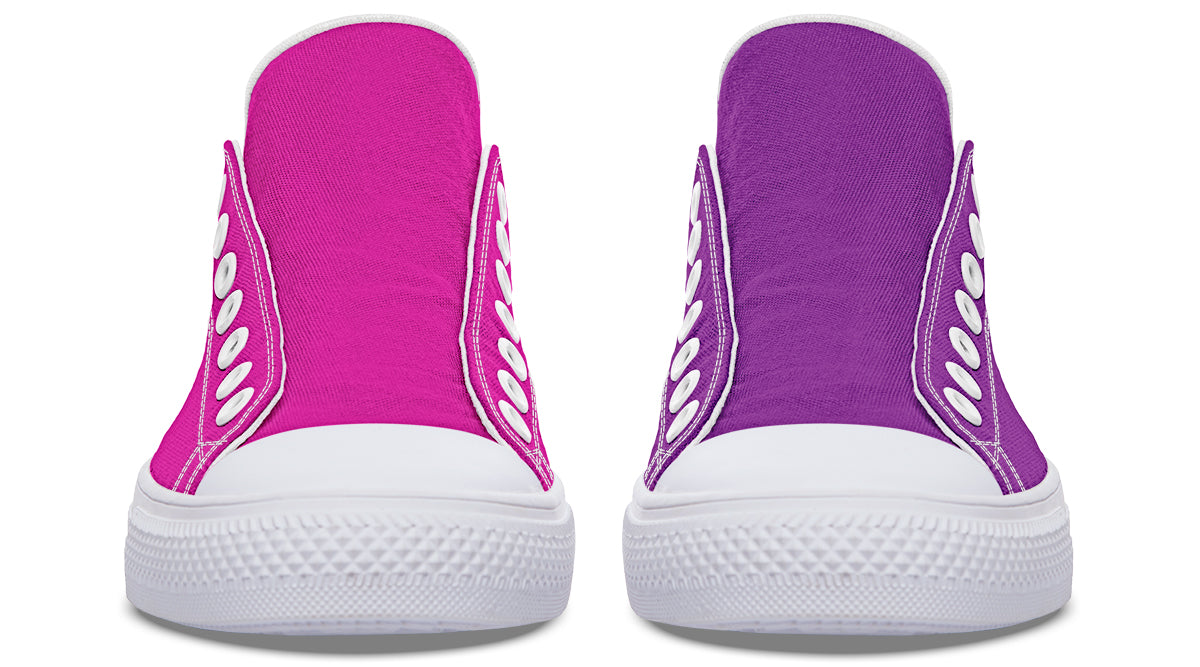 Purple And Pink Mismatched Low Tops (Wide)
