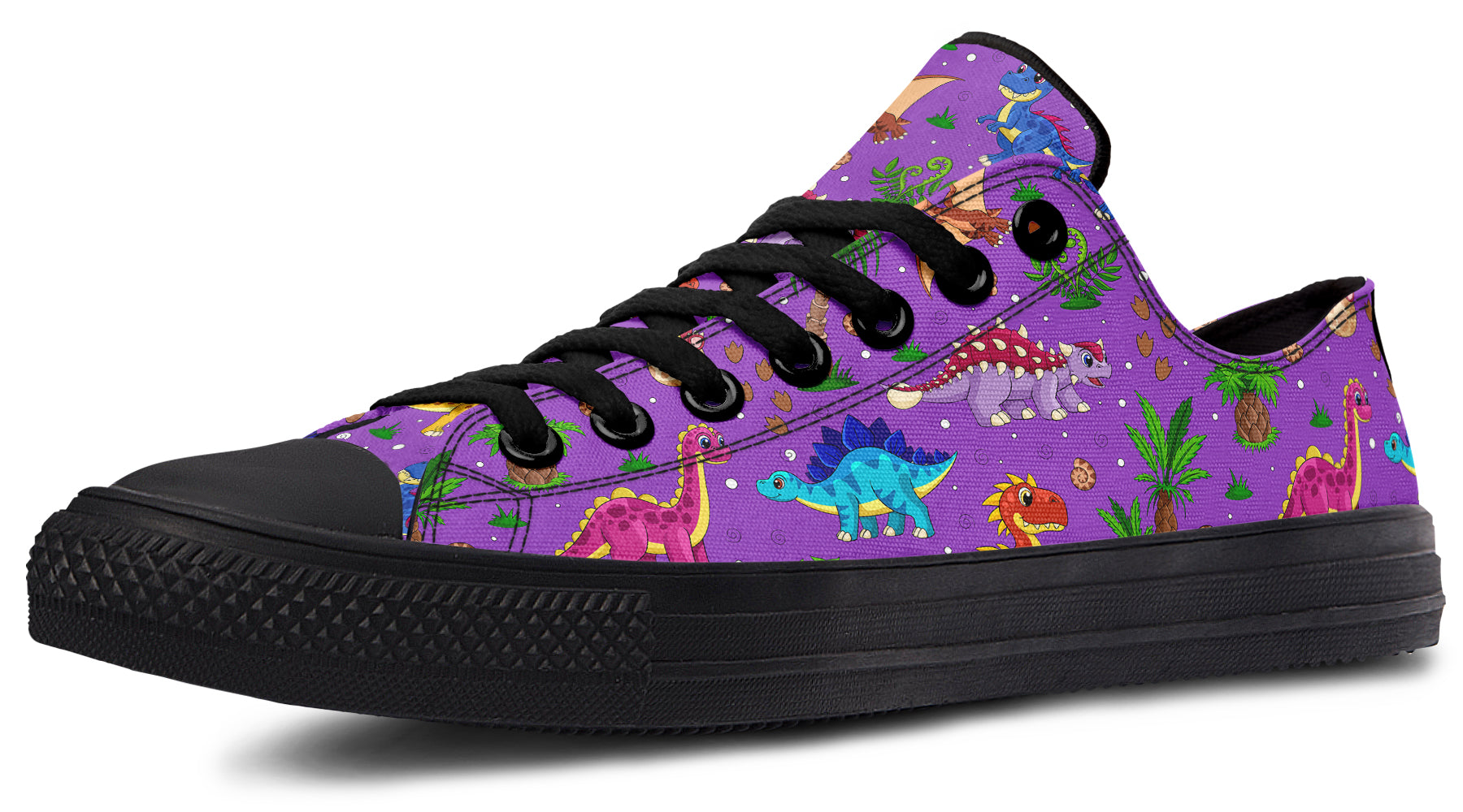 Purple Baby Dinos Low Tops - Offbeat Sweetie